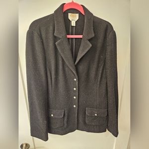 Talbots Wool Blazer Sweater - Black - Size 16 - NWOT